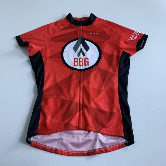 Primal Women's Cycling Jersey Size Medium BBG Red Black Active Outdoor Full Zip - Picture 1 of 7